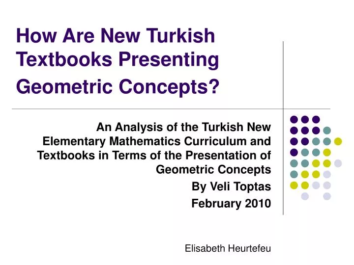 how are new turkish textbooks presenting geometric concepts