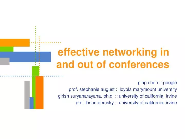effective networking in and out of conferences