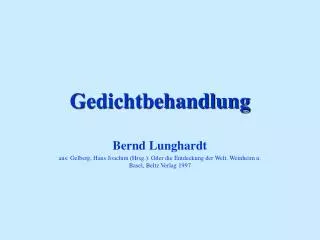 gedichtbehandlung