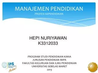 manajemen pendidikan profesi kependidikan