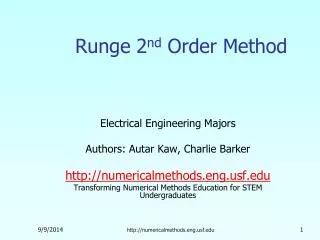 Runge 2 nd Order Method