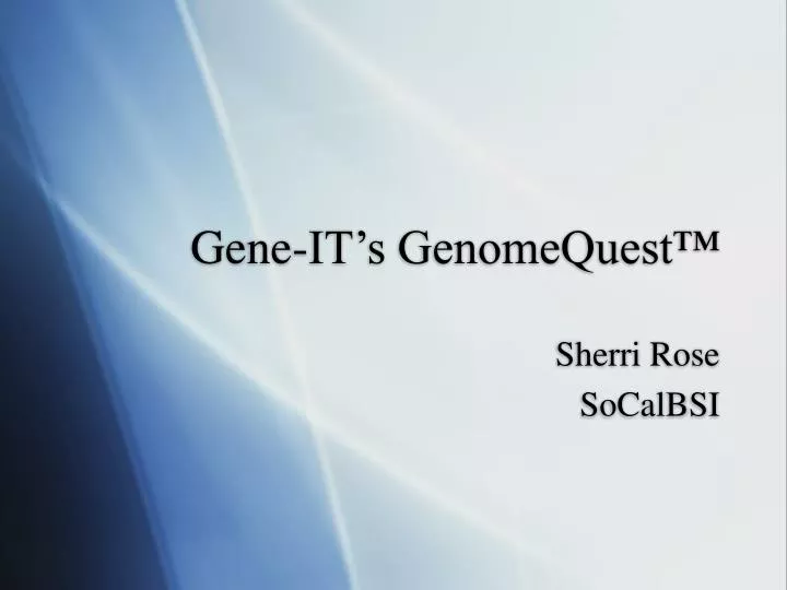 gene it s genomequest