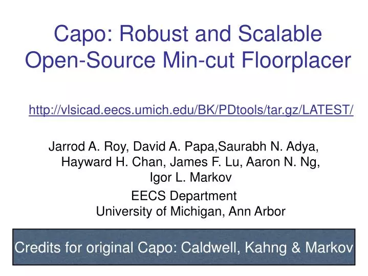 capo robust and scalable open source min cut floorplacer