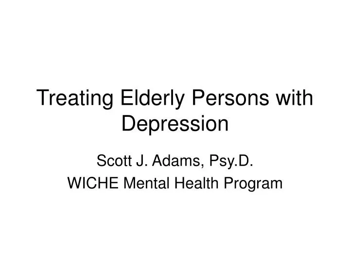 treating elderly persons with depression