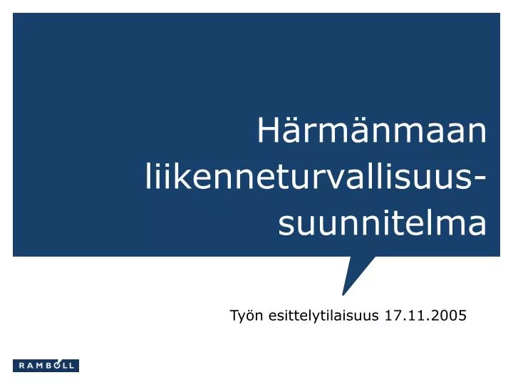 h rm nmaan liikenneturvallisuus suunnitelma