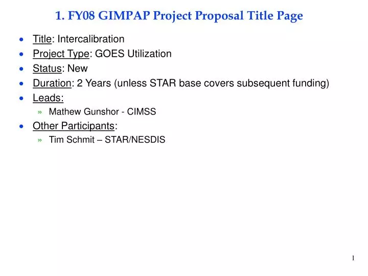1 fy08 gimpap project proposal title page