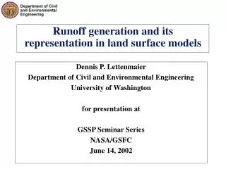 Runoff generation and its representation in land surface models