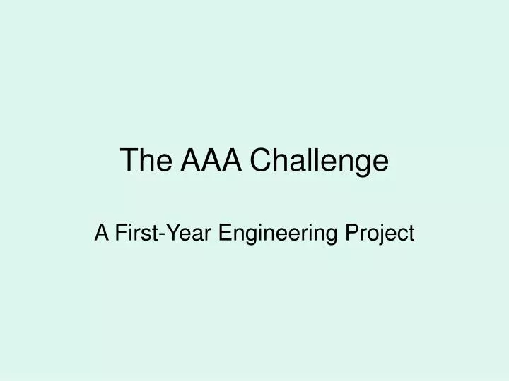 the aaa challenge