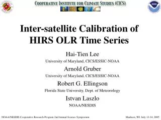 Inter-satellite Calibration of HIRS OLR Time Series