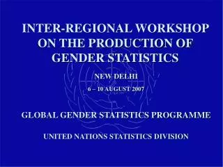 INTER-REGIONAL WORKSHOP ON THE PRODUCTION OF GENDER STATISTICS