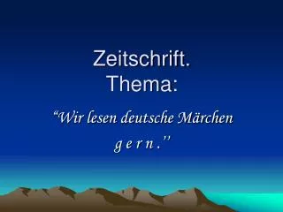 zeitschrift thema