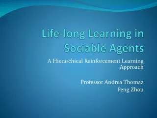 Life-long Learning in Sociable Agents