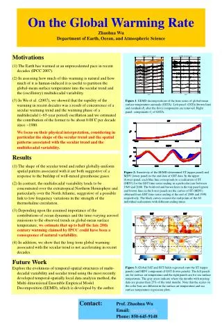 On the Global Warming Rate Zhaohua Wu Department of Earth, Ocean, and Atmospheric Science