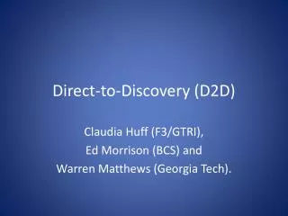Direct-to-Discovery (D2D)