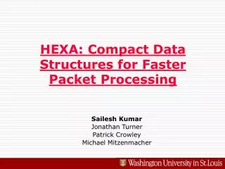 HEXA: Compact Data Structures for Faster Packet Processing