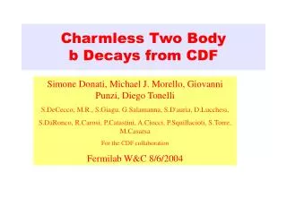 Charmless Two Body b Decays from CDF