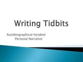 Writing Tidbits