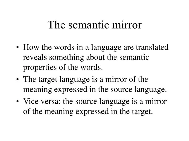 the semantic mirror