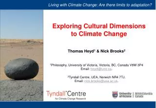 Exploring Cultural Dimensions to Climate Change