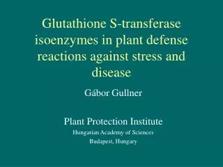 Glutathione S-transferase isoenzymes in plant defense reactions against stress and disease