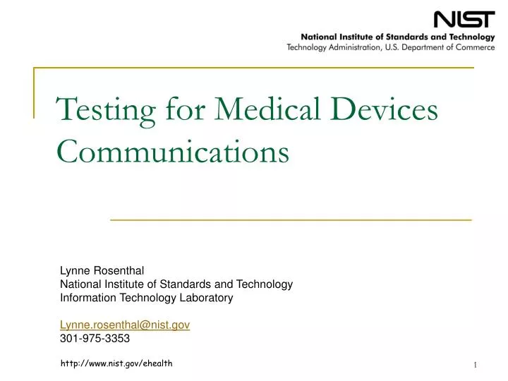 testing for medical devices communications
