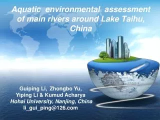 Aquatic environmental assessment of main rivers around Lake Taihu, China