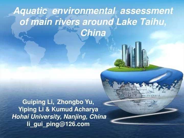 aquatic environmental assessment of main rivers around lake taihu china