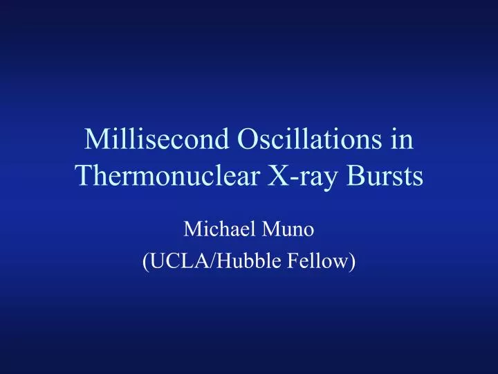 millisecond oscillations in thermonuclear x ray bursts