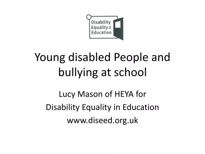 young disabled people and bullying at school