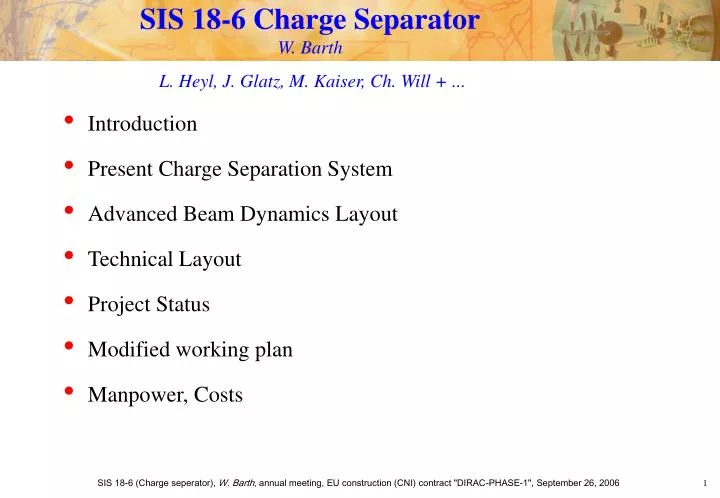 sis 18 6 charge separator w barth