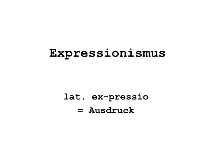 expressionismus