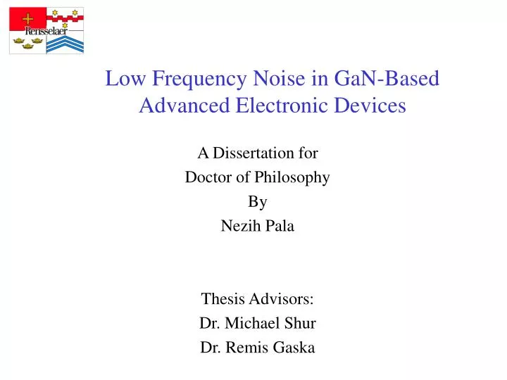 low frequency noise in gan based advanced electronic devices