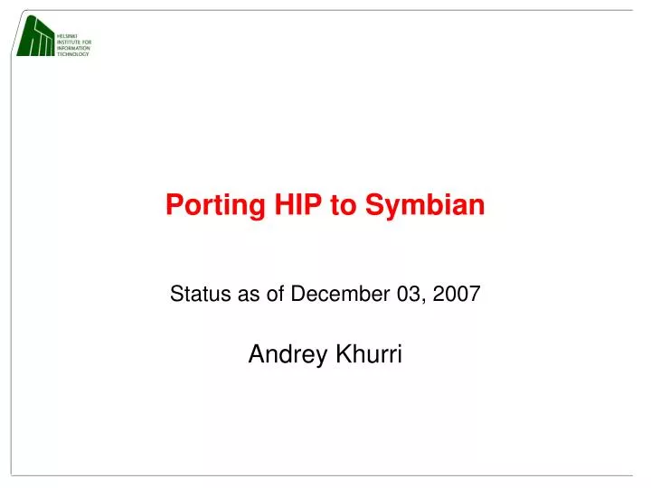porting hip to symbian