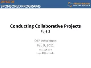 Conducting Collaborative Projects Part 3