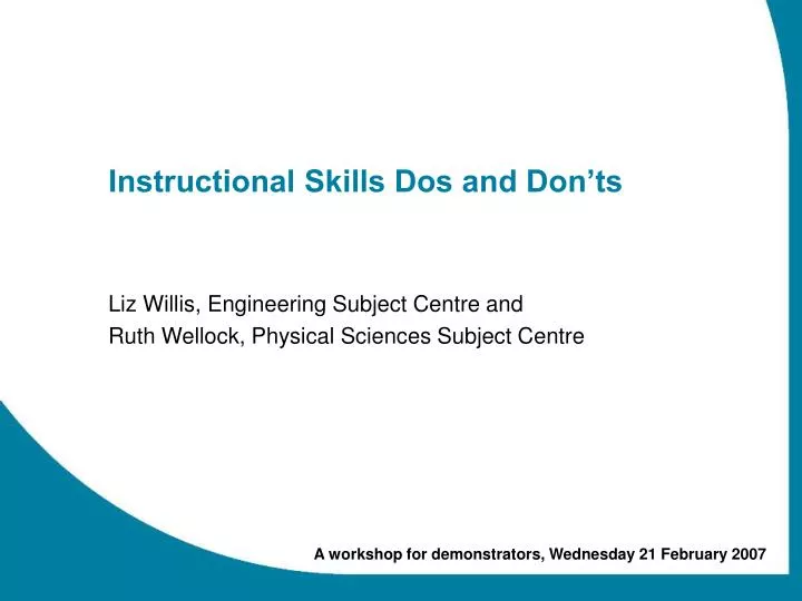 instructional skills dos and don ts