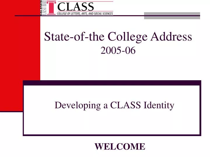 state of the college address 2005 06