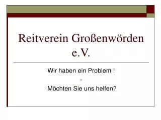 reitverein gro enw rden e v