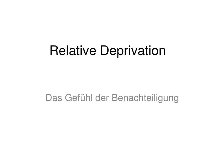 relative deprivation