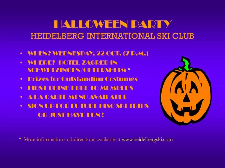 halloween party heidelberg international ski club