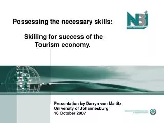 Possessing the necessary skills: Skilling for success of the Tourism economy.