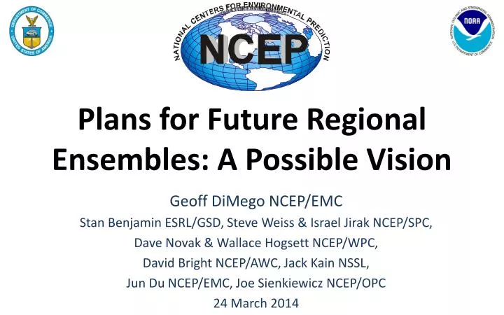 plans for future regional ensembles a possible vision