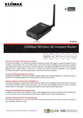 150Mbps Wireless 3G Compact Router