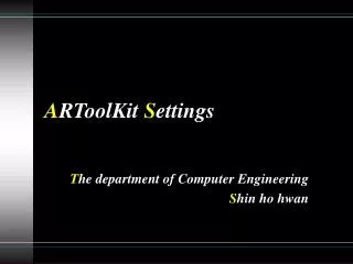 A RToolKit S ettings