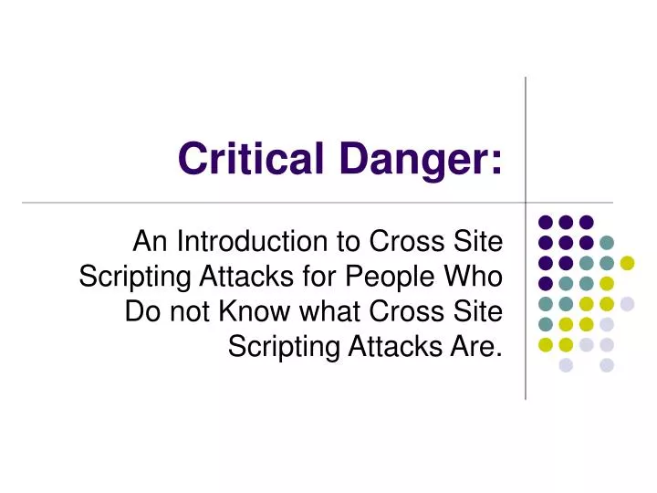 critical danger