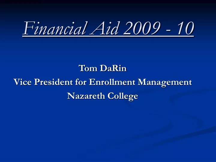 financial aid 2009 10