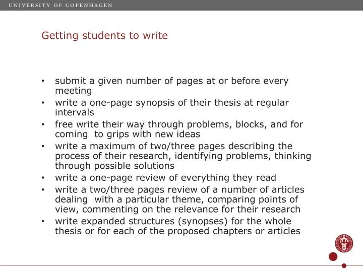 getting students to write