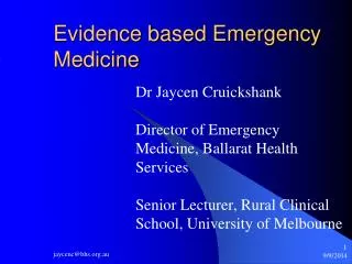 Evidence based Emergency Medicine
