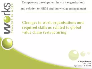 Competence development in work organisations and relation to HRM and knowledge management