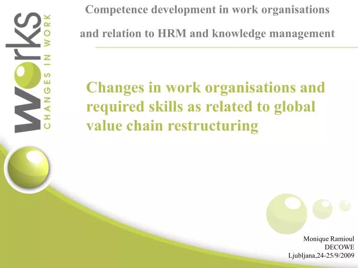 competence development in work organisations and relation to hrm and knowledge management