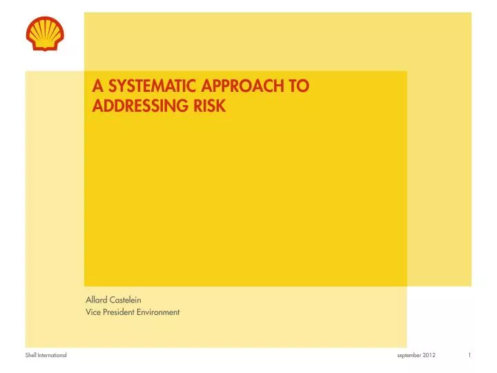 a systematic approach to addressing risk